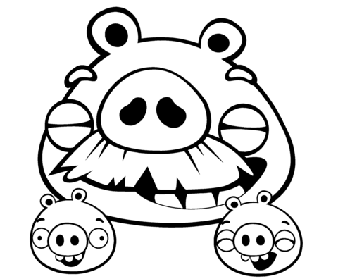 Foreman Pig And Minions Coloring Page